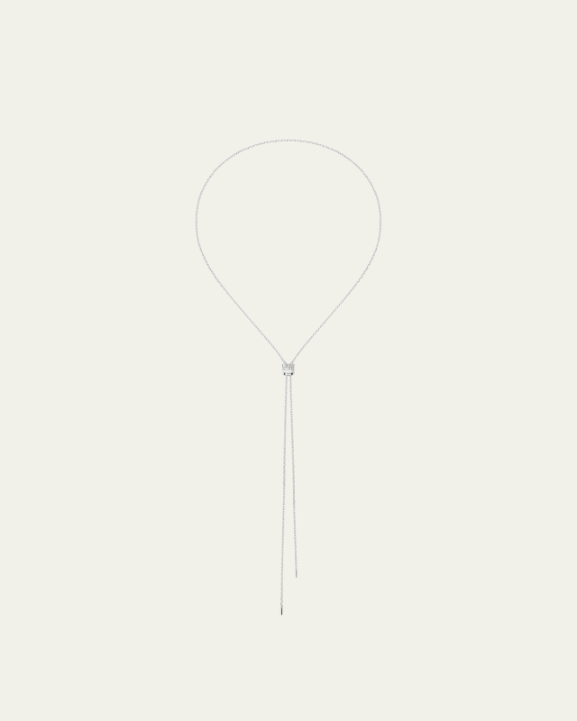 Quatre Double White Edition Small 18K White Gold Tie Necklace